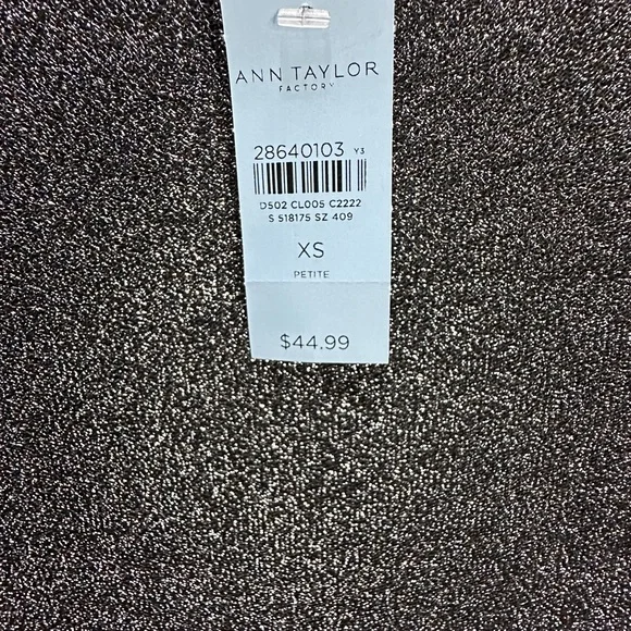 Ann Taylor Gray Shimmer Blouse with Rounded Neckline - Picture 3 of 5